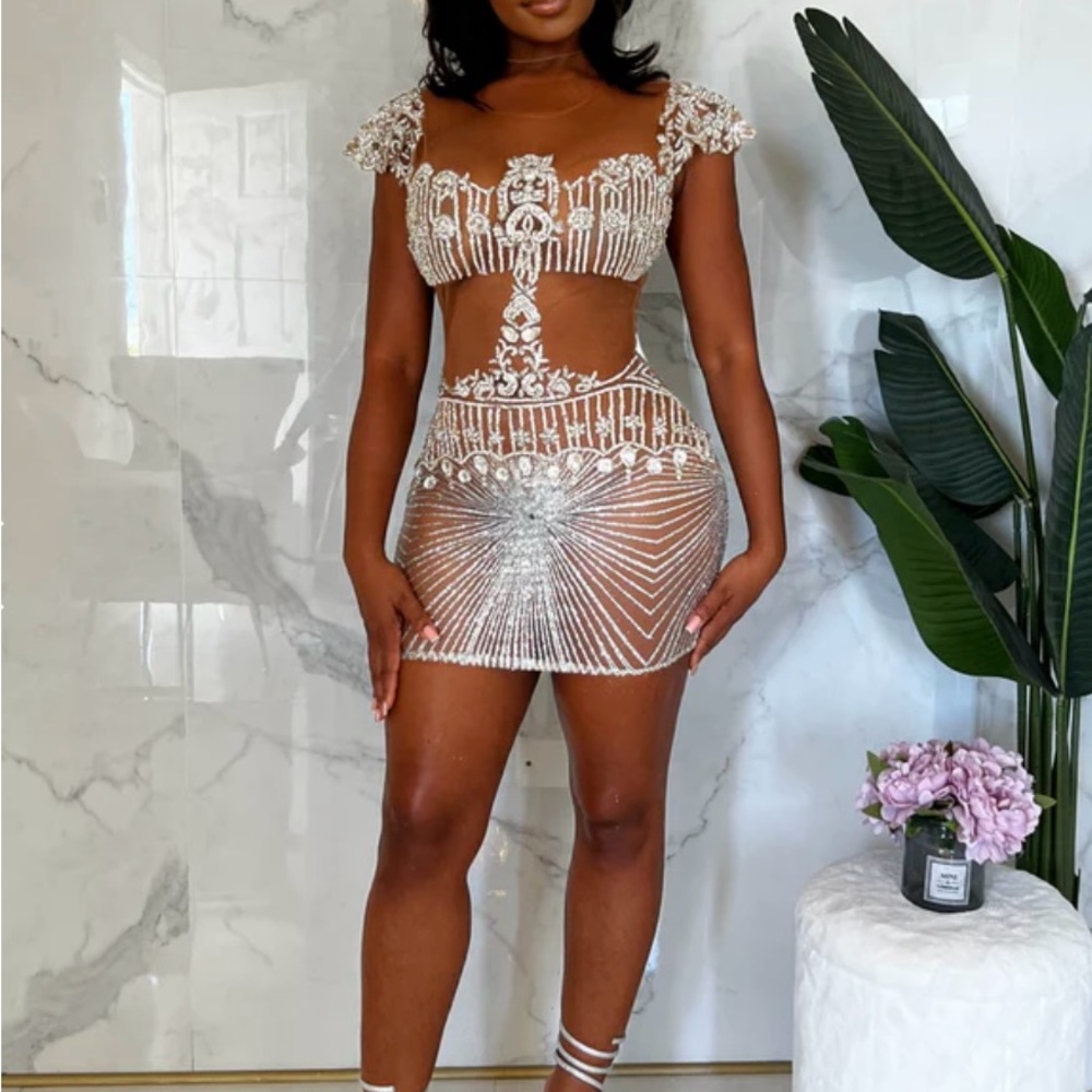 Elegant White Lace Cutout Dress